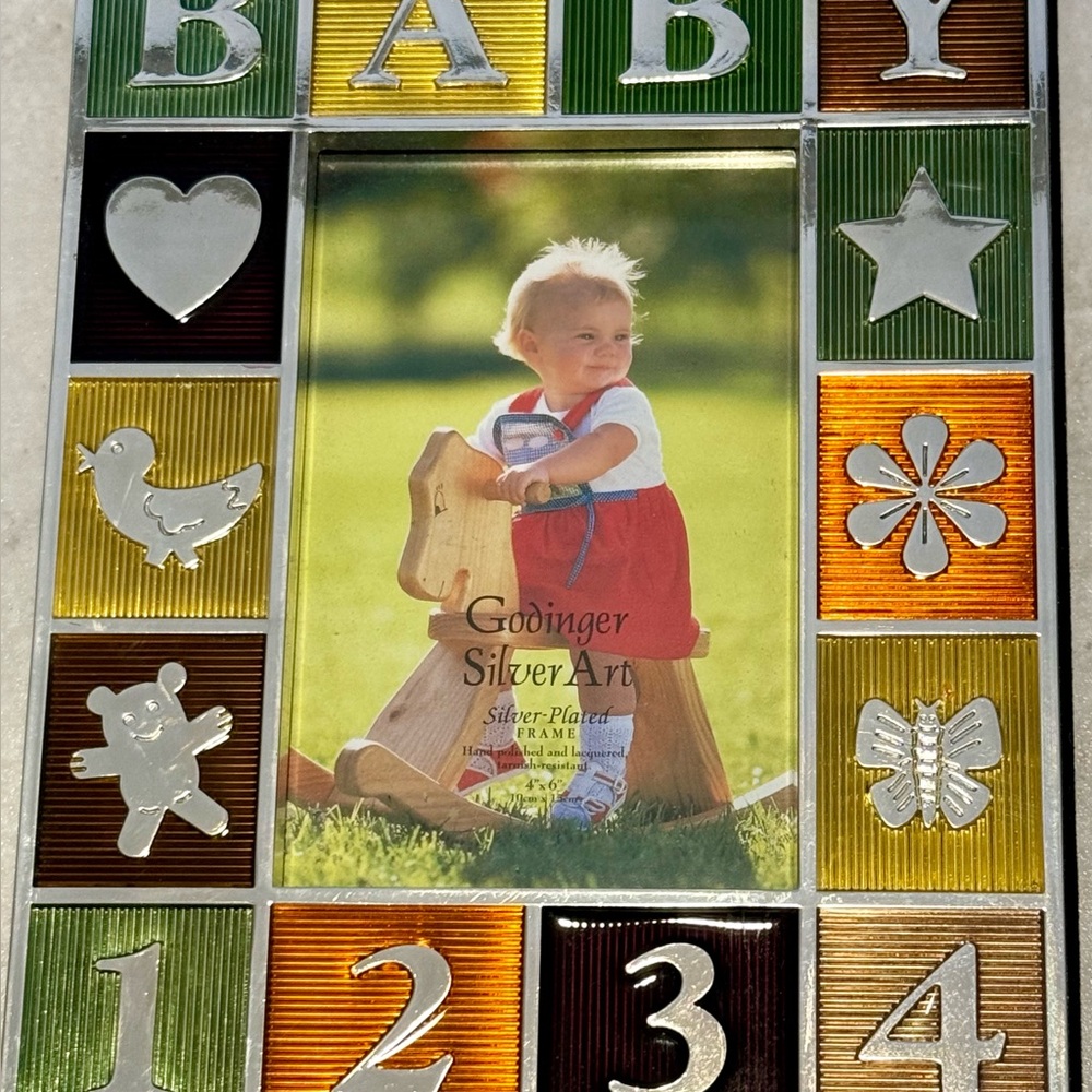 Godinger Multicolor Baby Photo Frame with Silver Accents